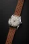 Men's silver Nivada Grenchen watch with leather strap Antarctic 35004M14 35MM