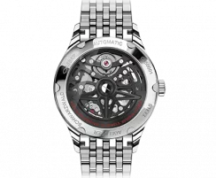 Relógio Agelocer Watches prata para homens com pulseira de aço Schwarzwald II Series Silver Rainbow 41MM Automatic
