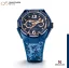 Modré pánske hodinky Nsquare s koženým opaskom SnakeQueen Blue 46MM Automatic