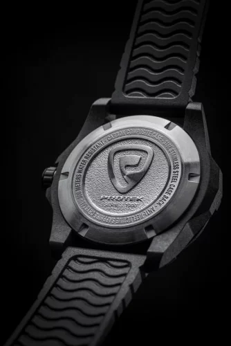 Schwarze Herrenuhr ProTek Watches mit Gummiband Dive Series 1003 42MM