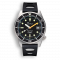 Stříbrné pánské hodinky Squale s gumovým páskem 1521 Black Blasted - Silver 42MM Automatic