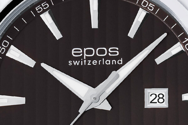 Relógio masculino Epos prata com pulseira de couro Passion 3401.132.20.15.25 43 MM Automatic