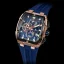 Goldene Herrenuhr Ralph Christian mit Gummiband The Polaris Chrono - Rose Gold / Royal Blue 42,5MM