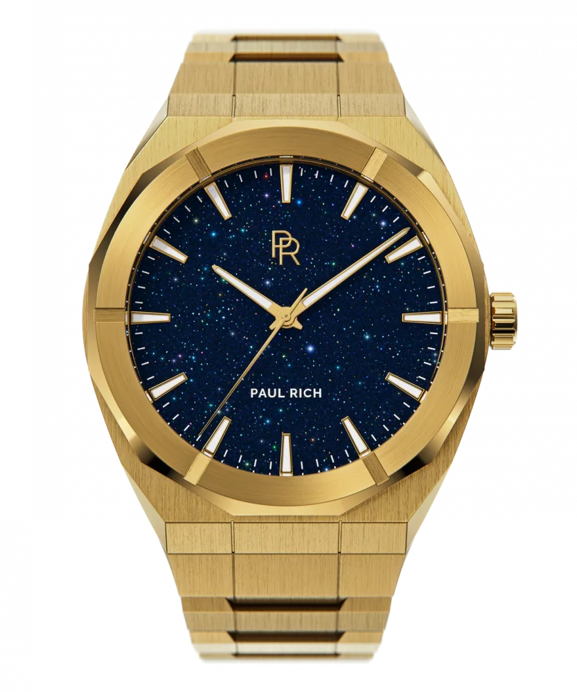 Men's gold Paul Rich watch with steel strap Cosmic - Gold 45MM