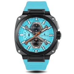 Men's black Ralph Christian watch with a rubber band The Titan Chrono Aqua Volt 45,5MM