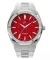 Reloj Paul Rich plateado para hombre con correa de acero Frosted Star Dust - Silver Red 45MM