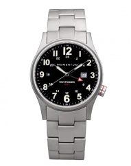 Men's silver Momentum Watch with steel strap Wayfinder GMT 40MM