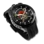 Schwarze Herrenuhr Bomberg Watches mit Gummiband PIRATE SKULL RED 45MM