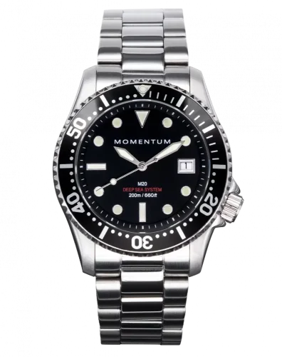 Stříbrné pánské hodinky Momentum s ocelovým páskem M20 DSS Diver 42MM
