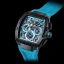 Orologio da uomo nero Ralph Christian con un braccialetto di gomma The Intrepid Sport - Arctic Blue 42,5MM