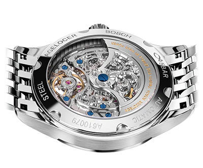Muški srebrni sat Agelocer Watches s čeličnom remenom Bosch Series Steel Silver 40MM Automatic