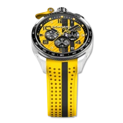 Srebrni muški sat Bomberg Watches s gumicom RACING CARBON YB 45MM