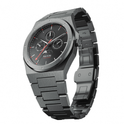 Černé pánské hodinky Valuchi Watches s ocelovým páskem Lunar Calendar - Gunmetal Black 40MM