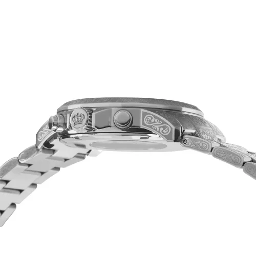 Men's silver Louis XVI watch with steel strap Palais Royale 1095 - Silver 43MM