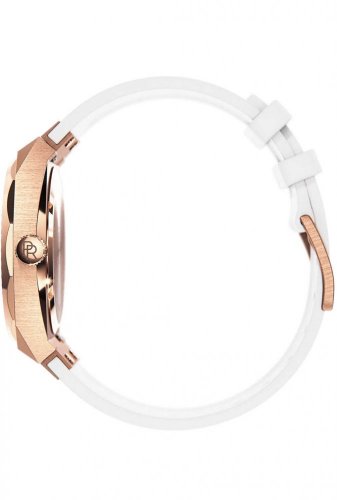 Zlaté dámské hodinky Paul Rich s gumovým páskem Heart of the Ocean - White Rose Gold Pink Swarovski Crystals