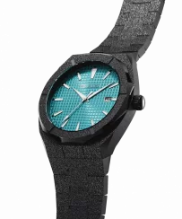 Černé pánské hodinky Paul Rich s ocelovým páskem Frosted Star Dust Artic Waffle - Black 45MM