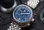 Men's silver Straton Watch with steel strap Comp Driver Blue 42MM