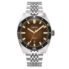 Men's silver Circula Watch with steel strap AquaSport II - Brown 40MM Automatic