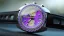 Men's silver Straton Watches with leather strap Syncro Purple 44MM