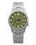 Zilverkleurig herenhorloge van Momentum Watches met stalen riem band Wayfinder GMT Green 40MM