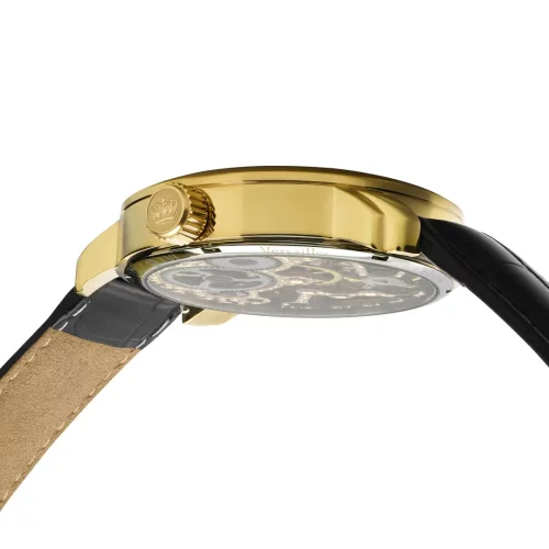 Złoty męski zegarek Ludwika XVI ze skórzanym paskiem Versailles 651 - Gold 43MM Automatic