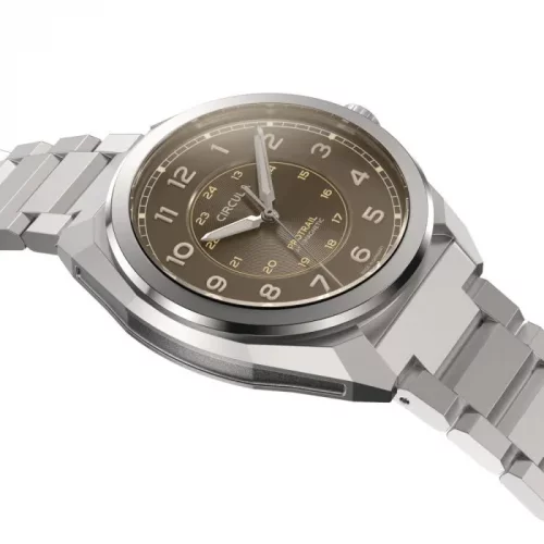Męski srebrny zegarek Circula Watches ze stalowym paskiem ProTrail - Umbra 40MM Automatic
