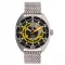 Stříbrné pánské hodinky Oceancrawler Watches s ocelovým páskem Decompression Timer - Yellow Automatic 44MM