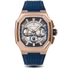 Men's gold Ralph Christian watch with a rubber band The Equinox Chrono - Atlantic Crest 47MM