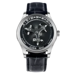 Men's silver OLTO-8 with leather strap ROTO Ocean Midnight Black Upgraded 39MM Automatic