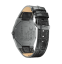 Montre Valuchi Watches pour homme en noir avec un bracelet en cuir Lunar Calendar - Gunmetal Black Leather 40MM