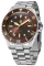 Ασημένιο ρολόι NTH Watches για άντρες με ιμάντα από χάλυβα Barracuda No Date - Brown Automatic 40MM
