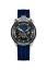 Zilveren herenhorloge van Bomberg Watches met een rubberen band PIRATE SKULL BLUE 45MM
