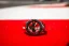 Srebrny zegarek męski Bomberg Watches z gumowym paskiem RACING 4.3 Red 45MM