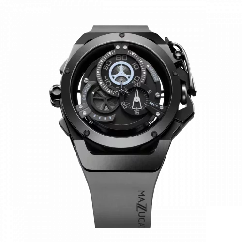 Men's Mazzucato black watch with rubber strap Rim Sport Black / Grey - 48MM Automatic