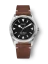 Męski srebrny zegarek Nivada Grenchen ze skórzanym paskiem Super Antarctic 32025A02 38MM Automatic
