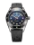 Men's silver Nivada Grenchen watch with rubber strap Aquamar Blue 32074A01 38MM Automatic