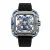 Men's silver CIGA Design watch with rubber strap Series X Gorilla Titanum / Blue 44MM Automatic