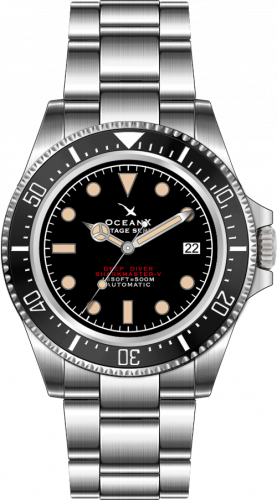 Ocean X hopea miesten kello teräsrannekkeella SHARKMASTER-V 1000 VSMS521 - Silver Automatic 42MM