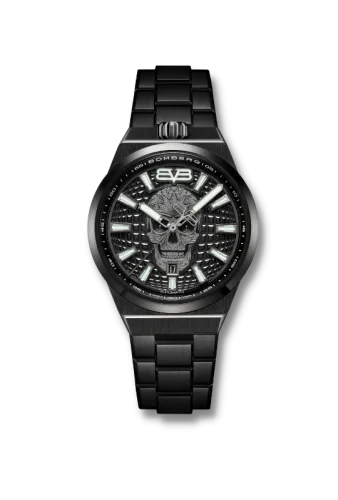 Schwarze Herrenuhr Bomberg Watches mit Stahlband METROPOLIS MEXICO CITY 43MM Automatic