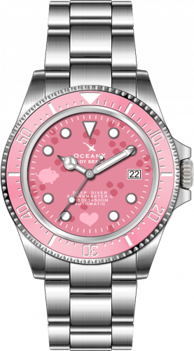 Stříbrné pánské hodinky Ocean X s ocelovým páskem SHARKMASTER-L LSMS511 - Silver Automatic 42MM
