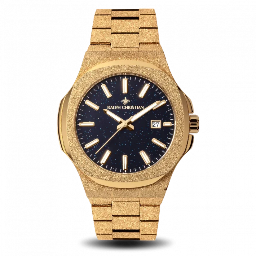 Men's gold Ralph Christian Watch with a steel strap The Frosted Stellar - Gold 42,5MM