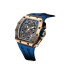 Goldene Herrenuhr Tsar Bomba Watch mit Gummiband TB8204Q - Gold / Blue 43,5MM