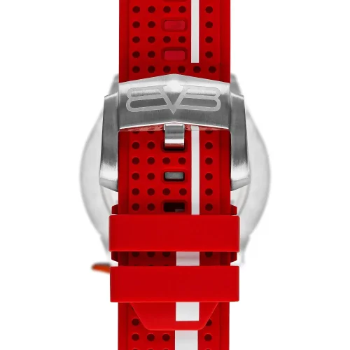 Strieborné pánske hodinky Bomberg Watches s gumovým pásikom RACING 4.3 Red 45MM