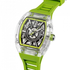 Men's silver Ralph Christian watch with a rubber band The Ghost - Acid Green Automatic 43MM
