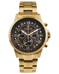 Montre homme Louis XVI couleur or avec bracelet acier Palais Royale 1018 - Gold 43MM