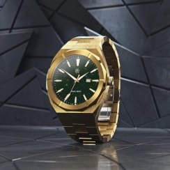 Zlaté pánske hodinky Paul Rich s oceľovým pásikom Star Dust - Green Gold Automatic 45MM