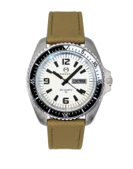 Muški srebrni sat Momentum Watches s gumicom Sea Quartz "Orca" Full Lume Sand Rubber 42MM
