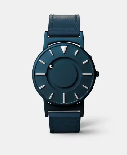 Blauw herenhorloge van Eone met leren band ChangeMaker FFB 23 Limited Edition 40MM