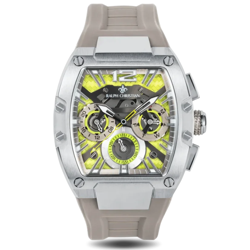 Stříbrné pánské hodinky Ralph Christian s gumovým páskem The Intrepid Sport - Electro Slate 42,5MM
