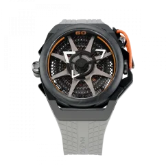 Men's Mazzucato black watch with rubber strap RIM Monza Black / Grey - 48MM Automatic